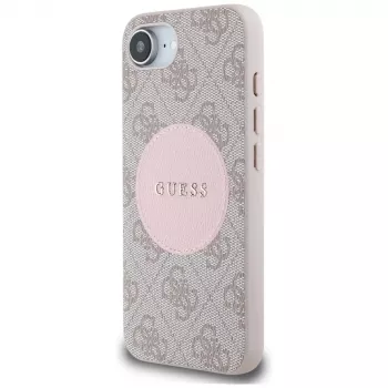 Guess 4G Circle Classic Logo Custodia MagSafe per iPhone 16e - rosa