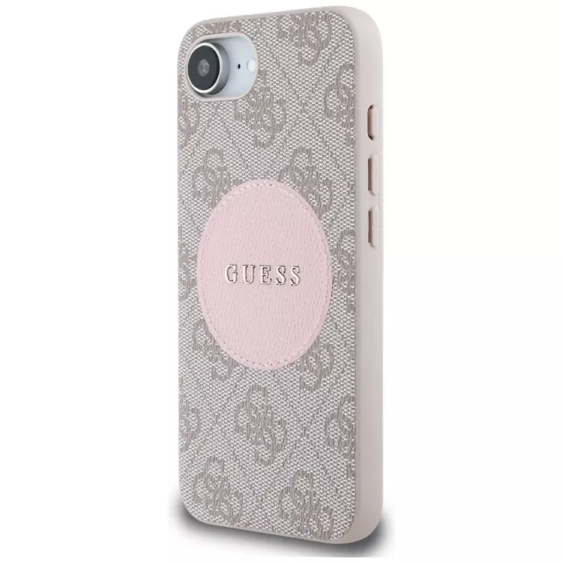 Guess 4G Circle Classic Logo Custodia MagSafe per iPhone 16e - rosa