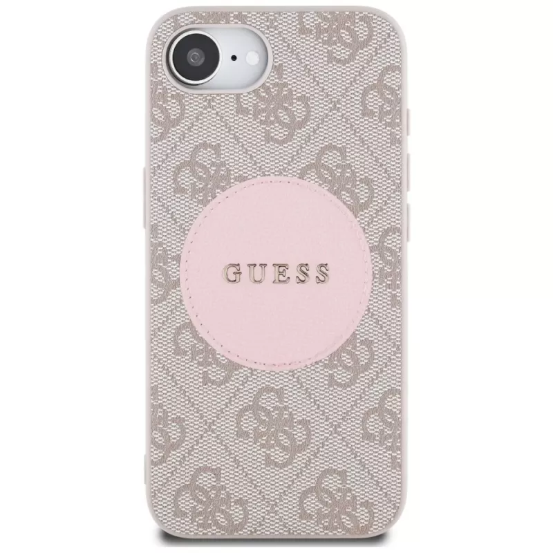 Guess 4G Circle Classic Logo Custodia MagSafe per iPhone 16e - rosa