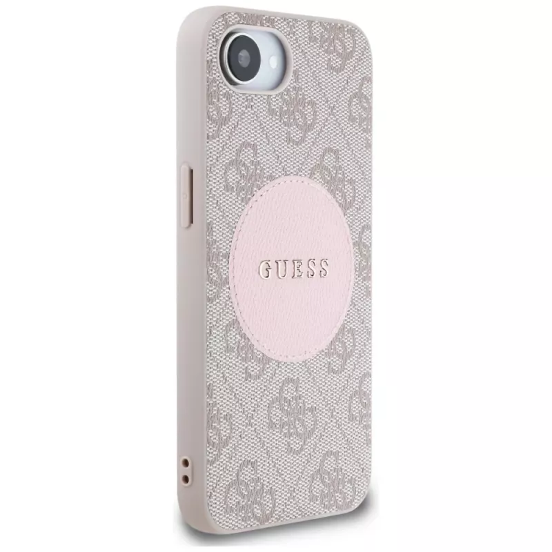 Guess 4G Circle Classic Logo Custodia MagSafe per iPhone 16e - rosa