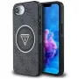 Guess IML Metal Glitter 4G Circle Triangle Custodia MagSafe per iPhone 16e (nero)