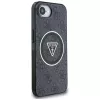 Guess IML Metal Glitter 4G Circle Triangle Custodia MagSafe per iPhone 16e (nero)