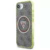 Guess IML Metal Glitter 4G Circle Triangle Custodia MagSafe per Apple iPhone 16e (marrone)