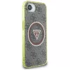 Guess IML Metal Glitter 4G Circle Triangle Custodia MagSafe per Apple iPhone 16e (marrone)
