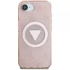 Guess IML Metal Glitter 4G Circle Triangle Custodia MagSafe per Apple iPhone 16e (rosa)