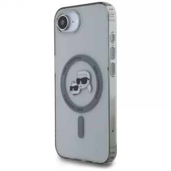 KARL LAGERFELD IML Metal Karl & Choupette Heads Cover MagSafe per iPhone 16e / 17e, nero