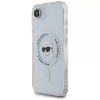 Karl Lagerfeld IML Metal Karl Head Cover MagSafe per iPhone 16e/17e bianco