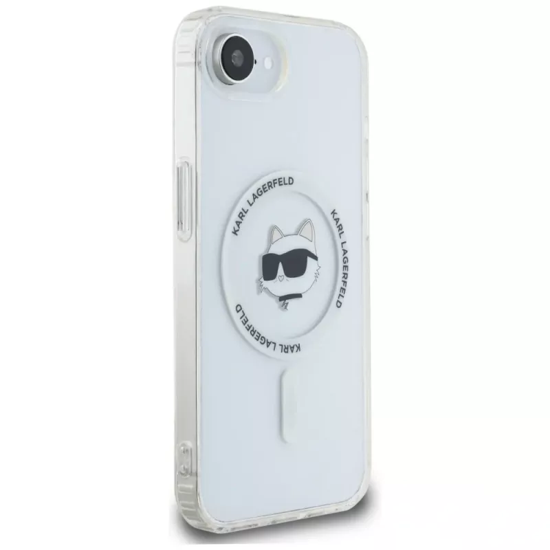 KARL LAGERFELD IML Metal Choupette Head Cover MagSafe per iPhone 16e / 17e bianco