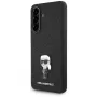 KARL LAGERFELD Fixed Glitter Ikonik Logo Metal Pin Cover per Samsung Galaxy A36 - nero