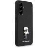 KARL LAGERFELD Fixed Glitter Ikonik Logo Metal Pin Cover per Samsung Galaxy A36 - nero