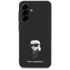 Karl Lagerfeld Fixed Glitter Ikonik Logo Metal Pin Cover posteriore per Samsung Galaxy A56 5G (Nero)