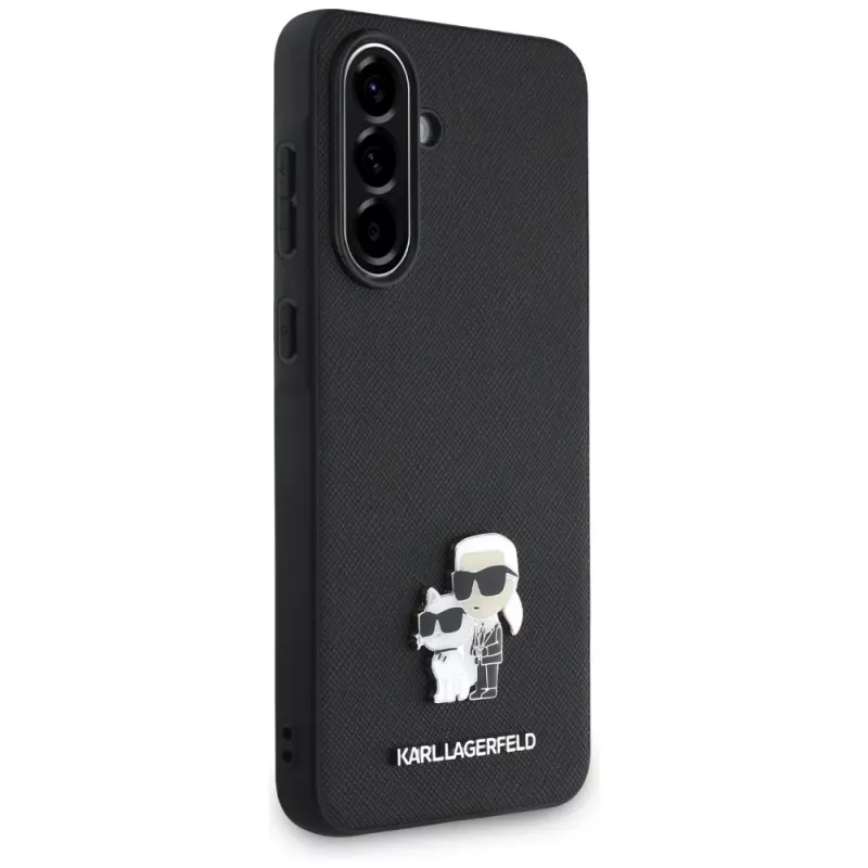 Karl Lagerfeld Cover Saffiano con logo K&C Metal per Samsung Galaxy A36 nero