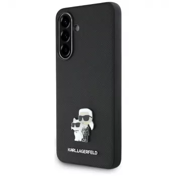Karl Lagerfeld Cover Saffiano K&C Metal Logo per Samsung Galaxy A56 5G, nero