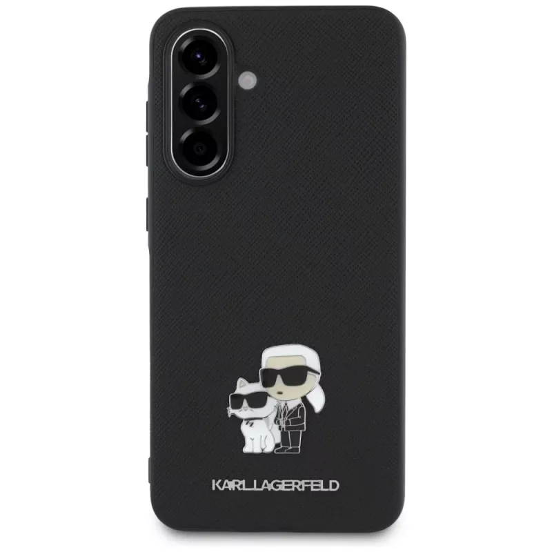 Karl Lagerfeld Cover Saffiano K&C Metal Logo per Samsung Galaxy A56 5G, nero