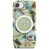 Guess IML Metal Glitter Flowers Triangle Cover posteriore MagSafe per Apple iPhone 16e, Verde