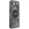 Guess Cover IML Flowers MagSafe per iPhone 16e (nero)