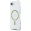 Guess Cover IML Glitter Circle MagSafe per iPhone 16e (trasparente)