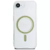 Guess Cover IML Glitter Circle MagSafe per iPhone 16e (trasparente)