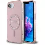 Guess Cover IML Glitter Circle MagSafe per iPhone 16e (rosa)