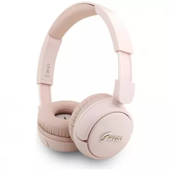 Guess Cuffie on-ear wireless Bluetooth 5.3 Metal Logo Script (rosa)