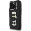 KARL LAGERFELD FW Grained Karl & Choupette Heads Pins Cover per iPhone 16 Pro Max, nero