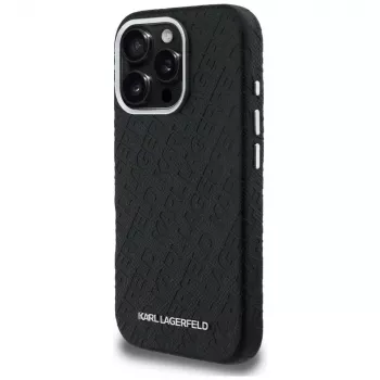 KARL LAGERFELD FW Stamped Karl Cover MagSafe per iPhone 16 Pro, nero