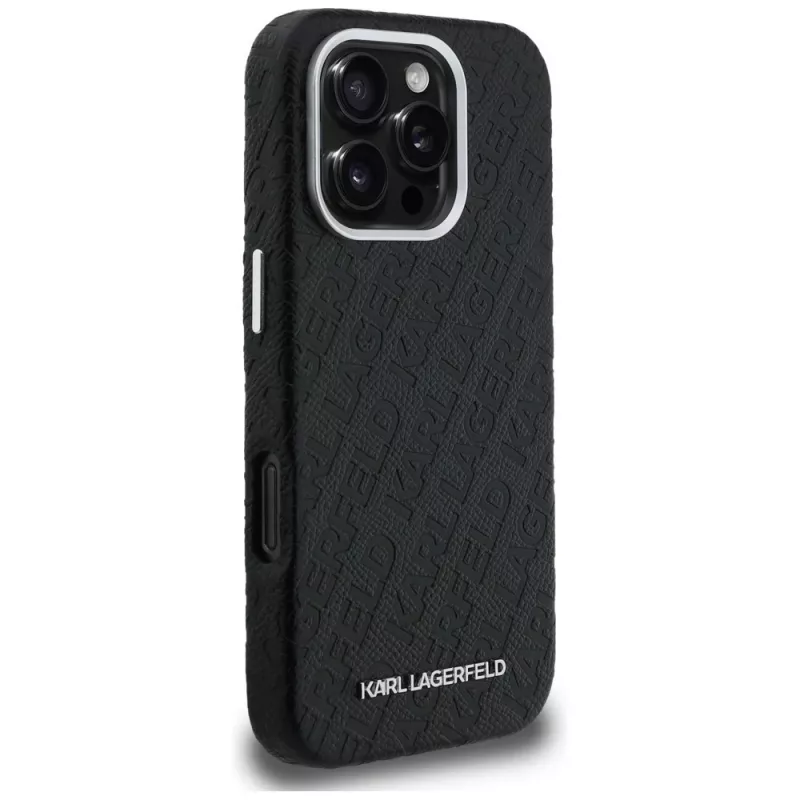 KARL LAGERFELD FW Stamped Karl Cover MagSafe per iPhone 16 Pro Max nero