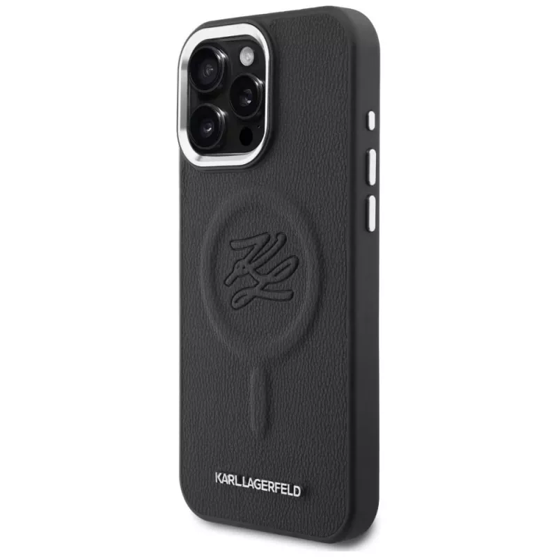 KARL LAGERFELD Cover Embossed Ring Initials MagSafe per Samsung Galaxy S26, nero