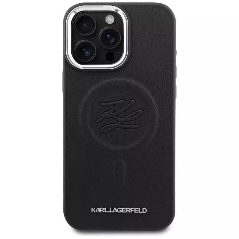 KARL LAGERFELD Cover Embossed Ring Initials MagSafe per Samsung Galaxy S26, nero