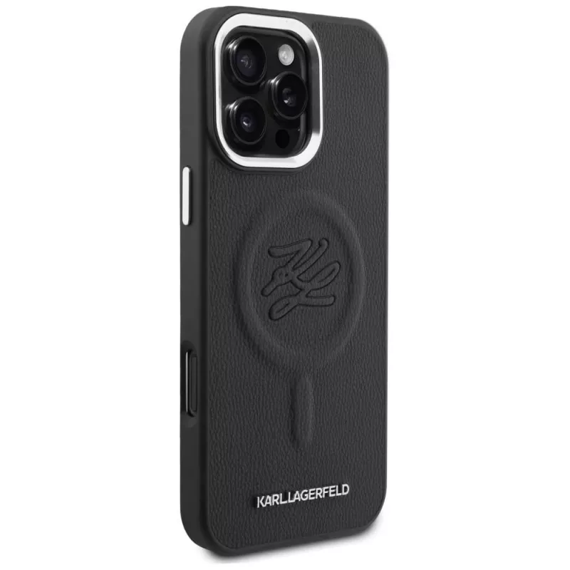 KARL LAGERFELD Cover Embossed Ring Initials MagSafe per Samsung Galaxy S26, nero