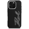 KARL LAGERFELD FW Grained Signature Logo Cover per iPhone 16 Pro Max nero