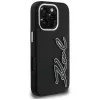 KARL LAGERFELD FW Grained Signature Logo Cover per iPhone 16 Pro Max nero