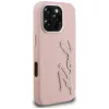 KARL LAGERFELD FW Grained Signature Logo Cover rigida per iPhone 16 Pro, rosa
