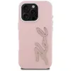 KARL LAGERFELD FW Grained Signature Logo Cover per iPhone 16 Pro Max rosa