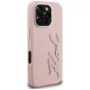 KARL LAGERFELD FW Grained Signature Logo Cover per iPhone 16 Pro Max rosa