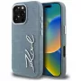 Karl Lagerfeld FW Jeans Signature Logo Cover per iPhone 16 Pro, blu