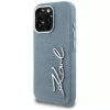 Karl Lagerfeld FW Jeans Signature Logo Cover per iPhone 16 Pro, blu