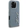 Karl Lagerfeld FW Jeans Signature Logo Cover per iPhone 16 Pro, blu