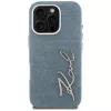 KARL LAGERFELD FW Jeans Signature Logo Cover per iPhone 16 Pro Max, blu