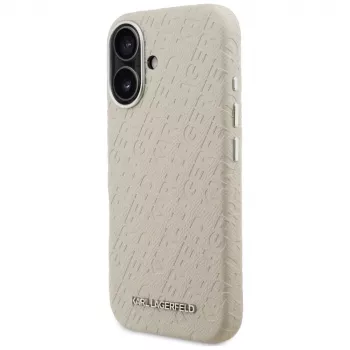 Karl Lagerfeld FW Stamped Karl Cover MagSafe per iPhone 16 beige