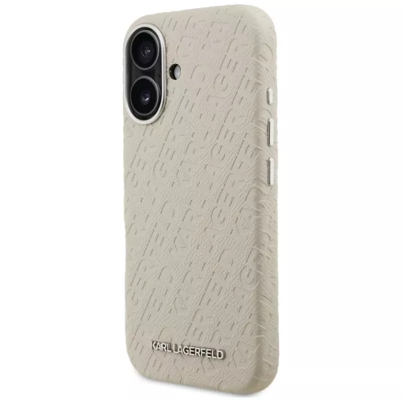 Karl Lagerfeld FW Stamped Karl Cover MagSafe per iPhone 16 beige