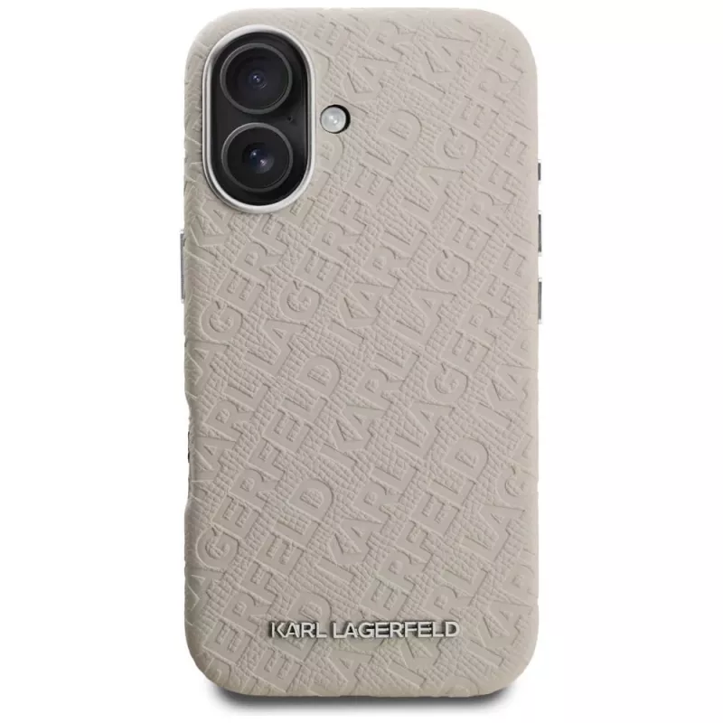 Karl Lagerfeld FW Stamped Karl Cover MagSafe per iPhone 16 beige