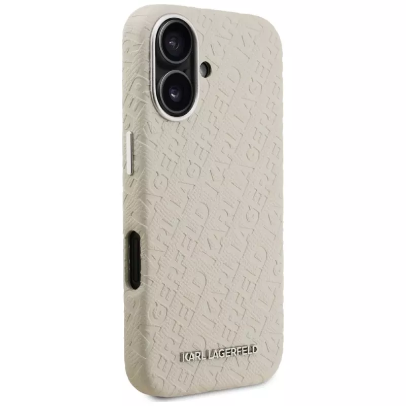 Karl Lagerfeld FW Stamped Karl Cover MagSafe per iPhone 16 beige