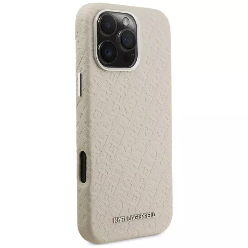 Karl Lagerfeld FW Stamped Karl Cover MagSafe per iPhone 16 Pro beige