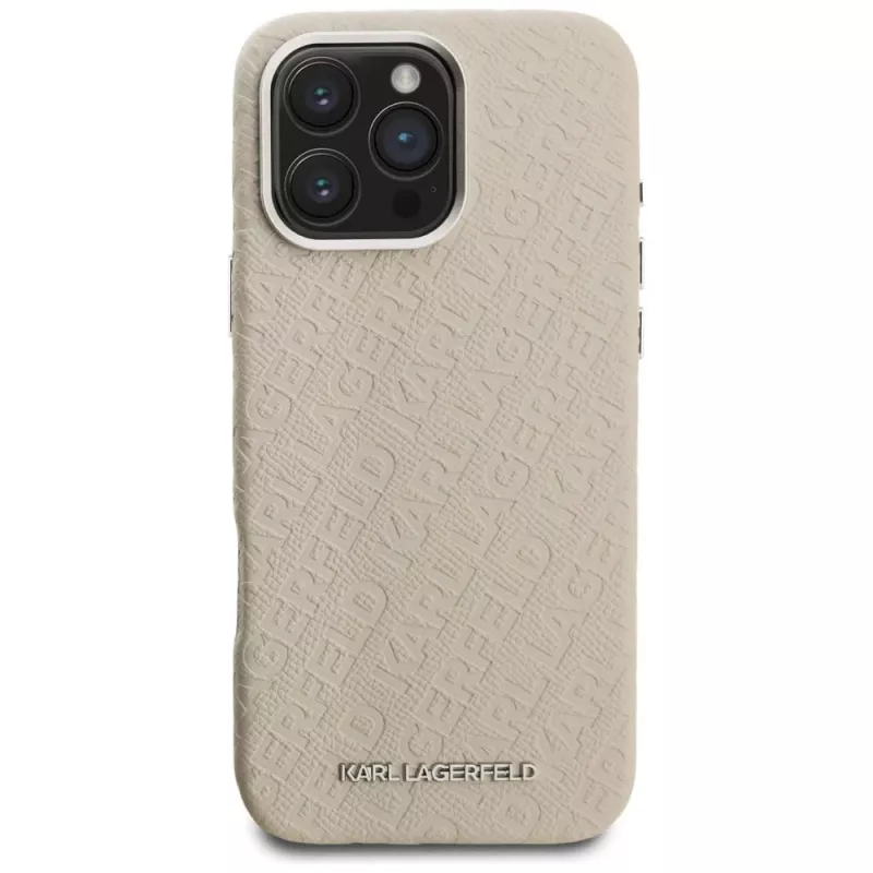 KARL LAGERFELD FW Stamped Karl Cover MagSafe per iPhone 16 Pro Max, beige