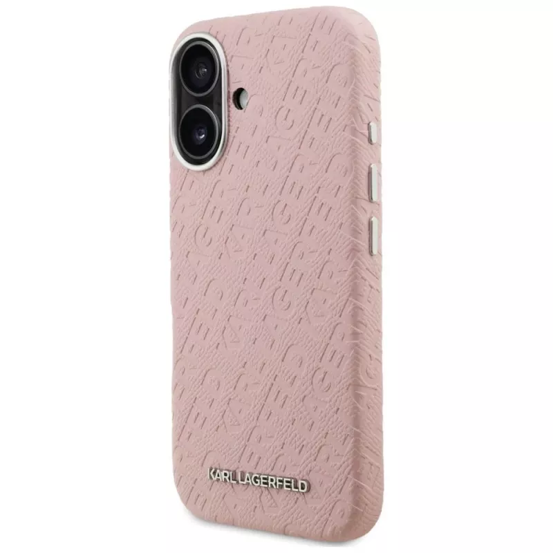KARL LAGERFELD Stamped Karl Cover MagSafe per iPhone 16 rosa