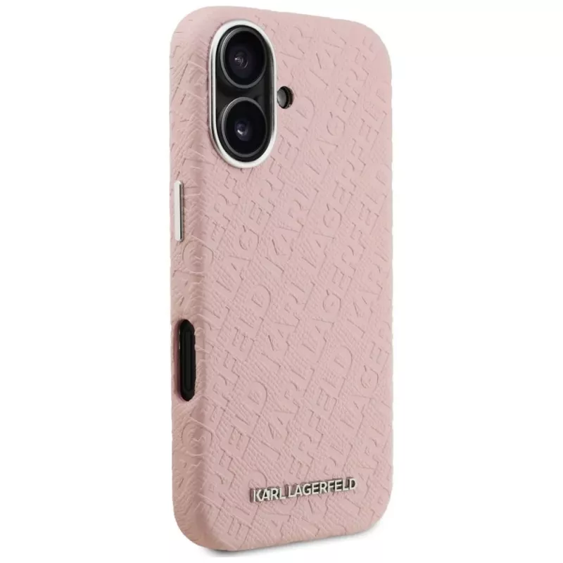 KARL LAGERFELD Stamped Karl Cover MagSafe per iPhone 16 rosa