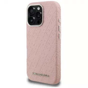 Karl Lagerfeld FW Stamped Karl Cover MagSafe per iPhone 16 Pro rosa