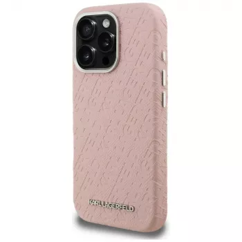 Karl Lagerfeld FW Stamped Karl Cover MagSafe per iPhone 16 Pro Max rosa