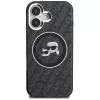 Karl Lagerfeld IML Glitter Karl & Choupette Heads Logo Cover MagSafe per iPhone 16, nero